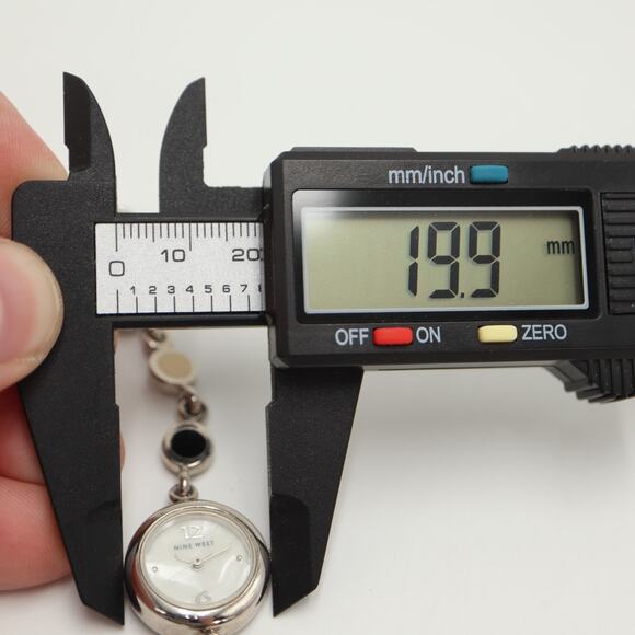 Nine West Womens MOP Petite 20mm Watch Art Deco Dot Bracelet w New Battery - Picture 2 of 14